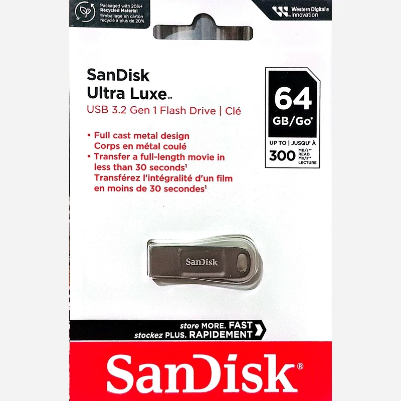 فلش مموری سن دیسک مدل Ultra Luxe CZ74 ظرفیت 64 گیگابایت USB 3.2 الترا لوکس با امکان خرید به صورت اقساطی