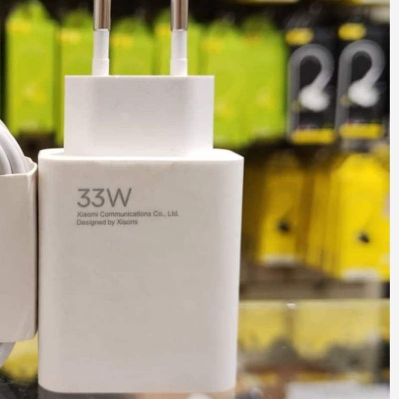 شارژر(آداپتور )33وات شیائومی اصلی 33w سرکارتنی 33w توربوشارژر، ثانیه شمار