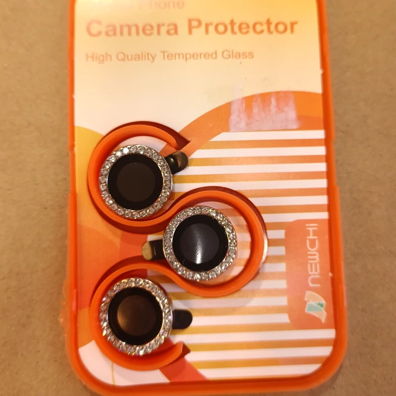 محافظ لنز دوربین رینگی نگین دار مناسب برای گوشی موبایل آیفون iphone 11pro-11pro max-12pro