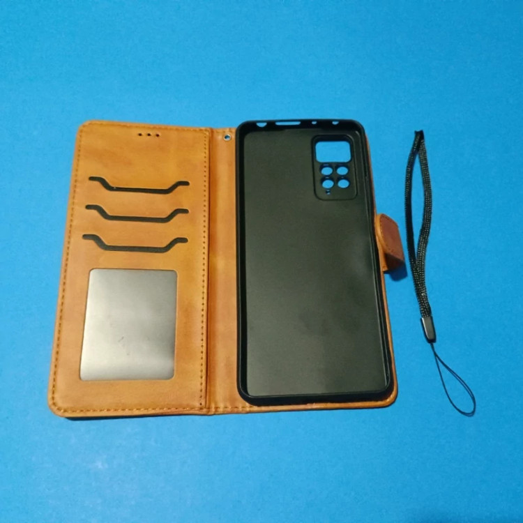 کیف کلاسوری چرمی اورجینال محافظ لنز دار مناسب برای گوشی شیائومی Redmi note11pro - note12pro 4g