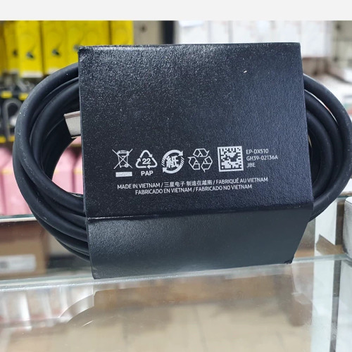 کابل شارژر دو سر تایپ سی اصلی سامسونگ Type C 5A با طول 1 متر ساخت ویتنام 100 درصد اورجینال رنگ مشکی 5آمپر