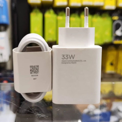 شارژر33وات شیائومی سرجعبه همراه کابل شارژ تایپ سی پورت نارنجی،دارای فناوری توربو تا توان 33وات با مهلت تست یک ماه