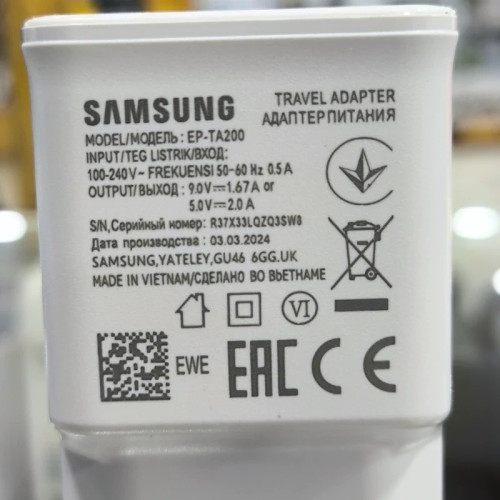 کله شارژر ، آداپتور ، کلگی سامسونگ فست شارژ S10 اورجینال 2A برند سامسونگ حک شده