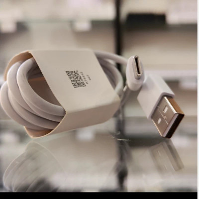 کابل شارژر تایپ سی شیائومی سرکارتنی 3 آمپر / 3A پورت سفید توربو شارژ ثانیه شمار مناسب برای گوشی های 10w/18w/22.5w